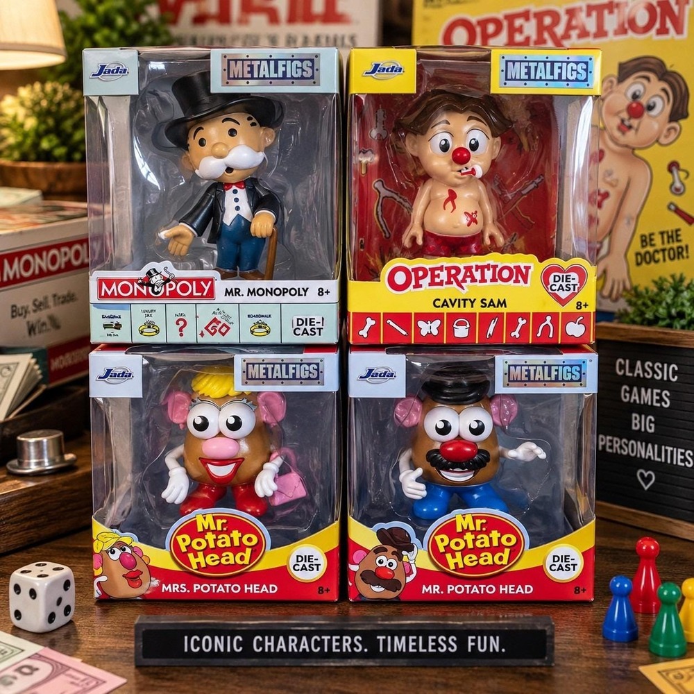 Jada Metalfigs Hasbro Lot 4 Mr Monopoly Cavity Sam Potato Head Die Cast